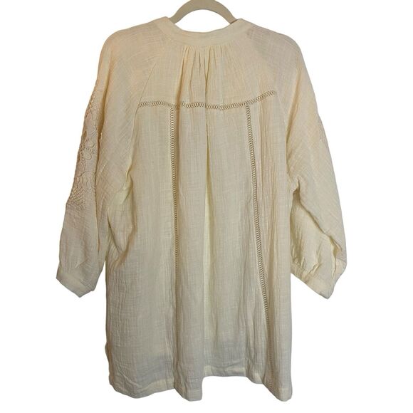 Soft Surroundings Womens Tunic Embroidered Size 3X Artsy Floral Gauzy Boho Lined - Picture 2 of 16